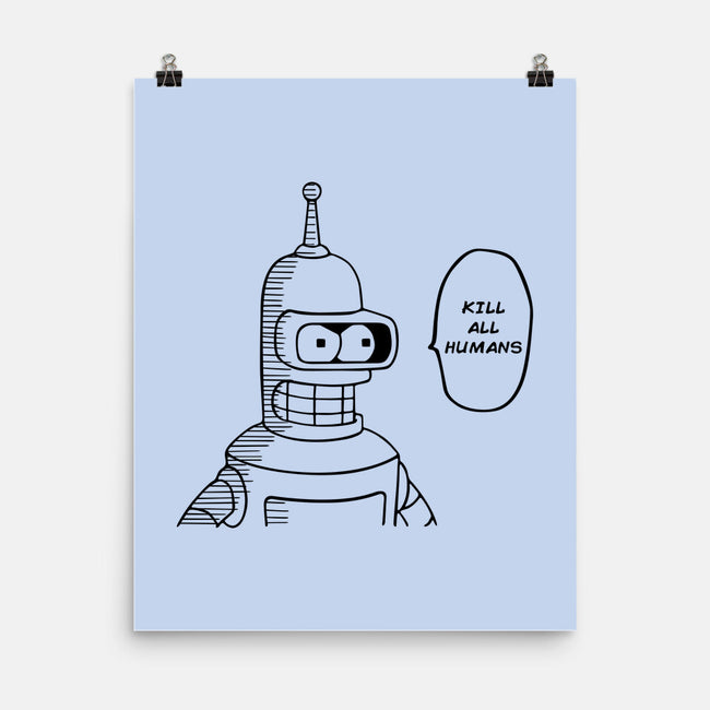 One Beer Bot-none matte poster-Melonseta