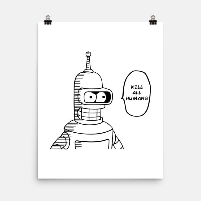 One Beer Bot-none matte poster-Melonseta