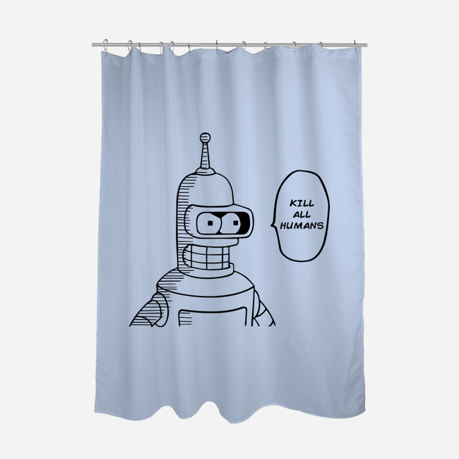 One Beer Bot-none polyester shower curtain-Melonseta
