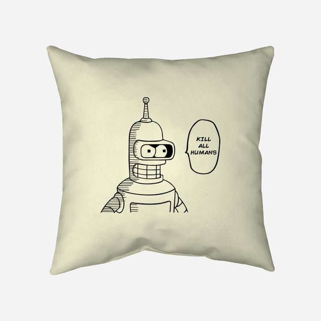 One Beer Bot-none removable cover throw pillow-Melonseta