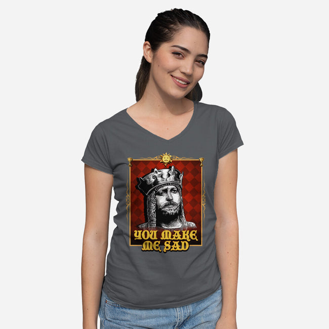 You Make Me Sad-womens v-neck tee-daobiwan