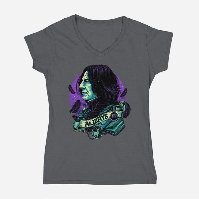 The Potions Professor-womens v-neck tee-glitchygorilla