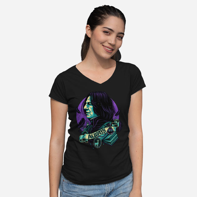 The Potions Professor-womens v-neck tee-glitchygorilla