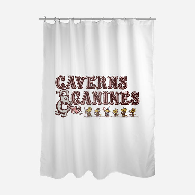 Caverns And Canines-none polyester shower curtain-kg07