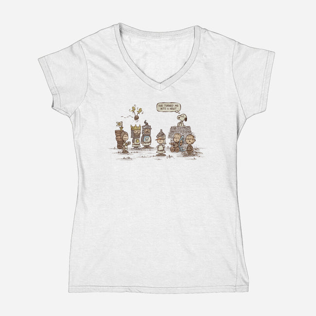 She Turned Me Into A Newt-womens v-neck tee-kg07