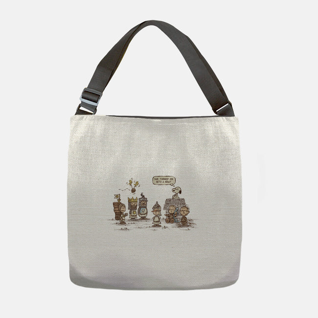She Turned Me Into A Newt-none adjustable tote bag-kg07