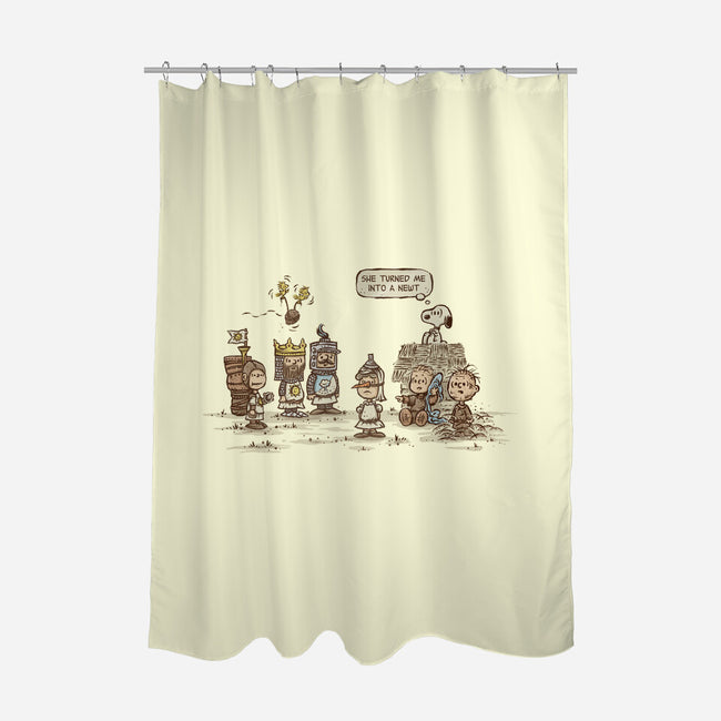 She Turned Me Into A Newt-none polyester shower curtain-kg07