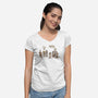 She Turned Me Into A Newt-womens v-neck tee-kg07
