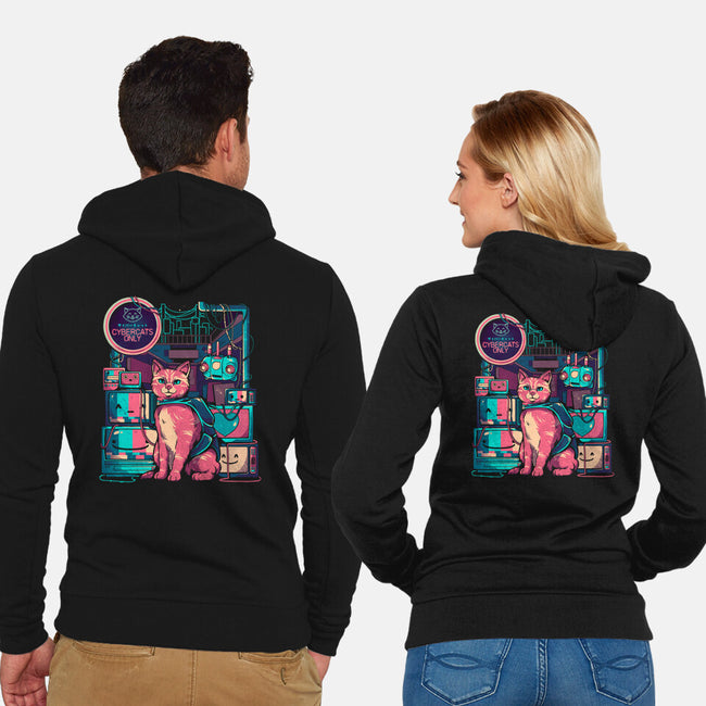 Cybercats Only-unisex zip-up sweatshirt-eduely