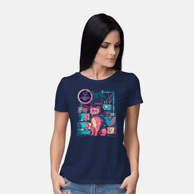 Cybercats Only-womens basic tee-eduely