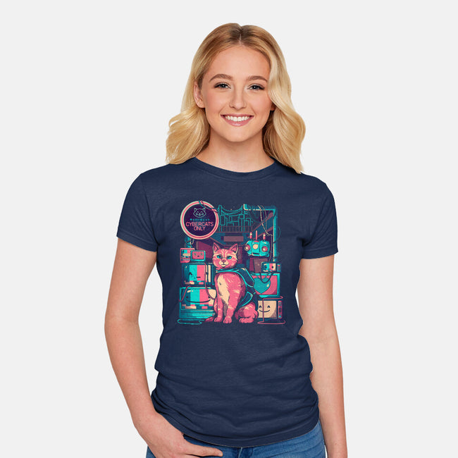 Cybercats Only-womens fitted tee-eduely