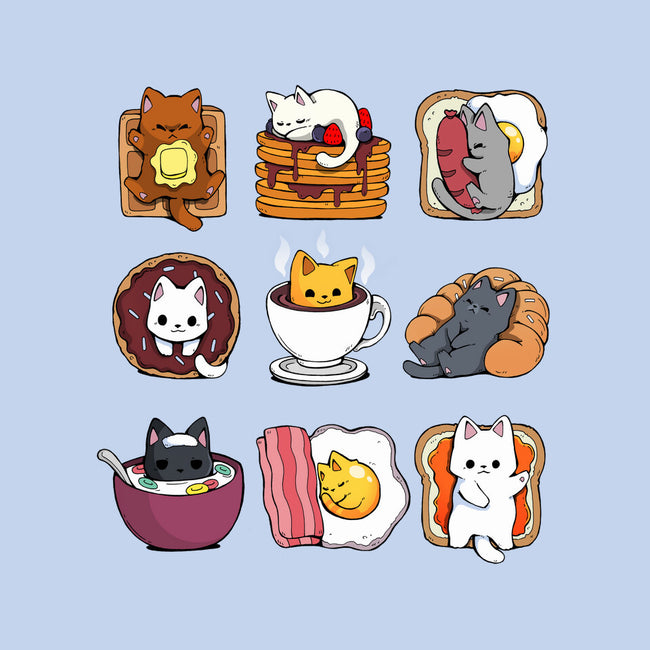 Breakfast Cats-none removable cover w insert throw pillow-Vallina84