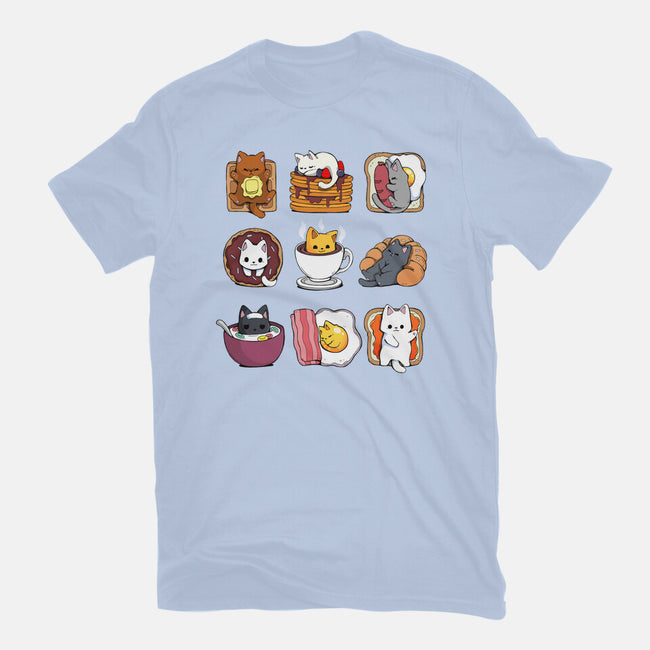 Breakfast Cats-womens basic tee-Vallina84