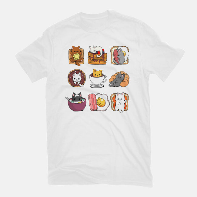 Breakfast Cats-womens basic tee-Vallina84