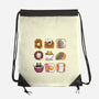 Breakfast Cats-none drawstring bag-Vallina84
