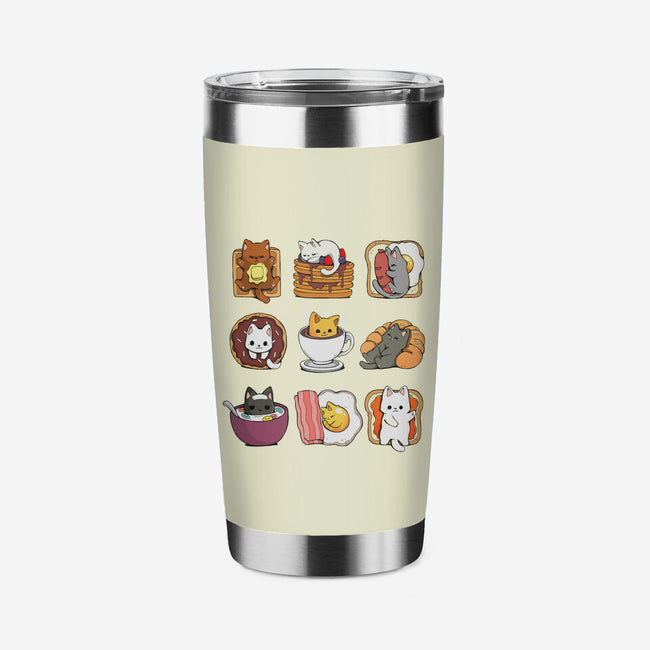 Breakfast Cats-none stainless steel tumbler drinkware-Vallina84