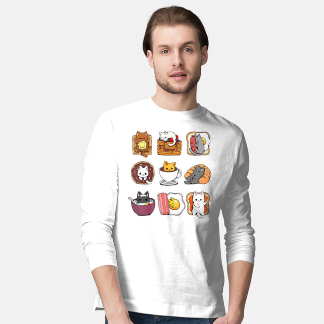 Breakfast Cats-mens long sleeved tee-Vallina84