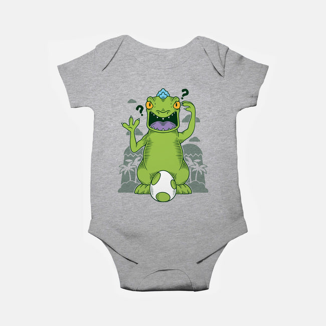 Dinosaur's Island-baby basic onesie-Alundrart
