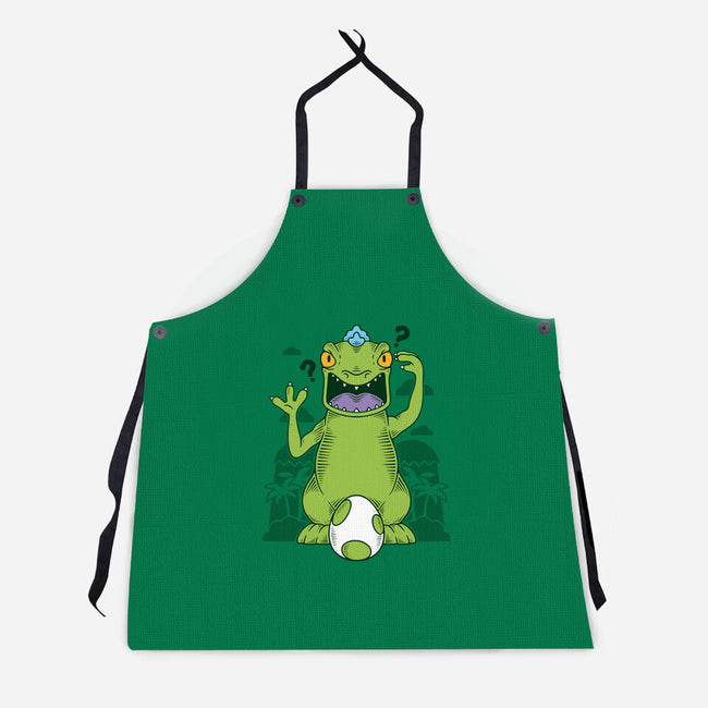 Dinosaur's Island-unisex kitchen apron-Alundrart