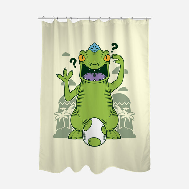 Dinosaur's Island-none polyester shower curtain-Alundrart