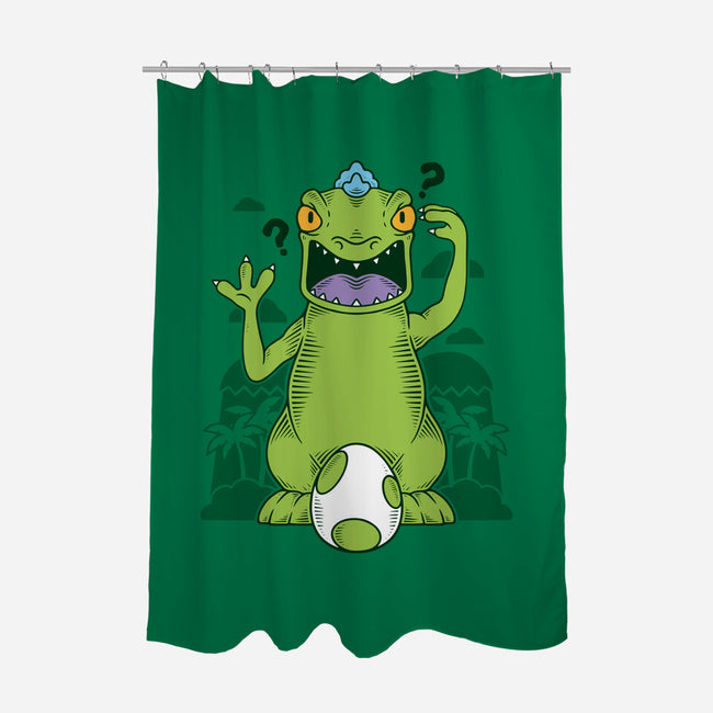 Dinosaur's Island-none polyester shower curtain-Alundrart