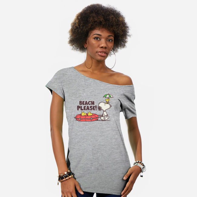 Let's Go To The Beach-womens off shoulder tee-turborat14