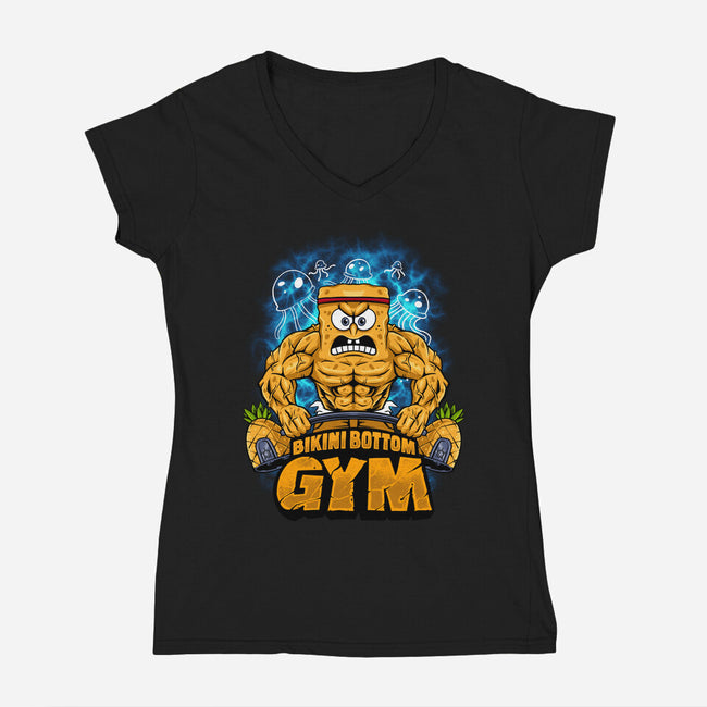 Muscle Square-womens v-neck tee-spoilerinc