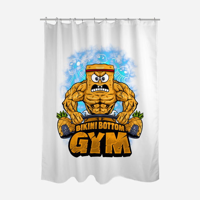 Muscle Square-none polyester shower curtain-spoilerinc
