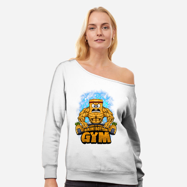 Muscle Square-womens off shoulder sweatshirt-spoilerinc