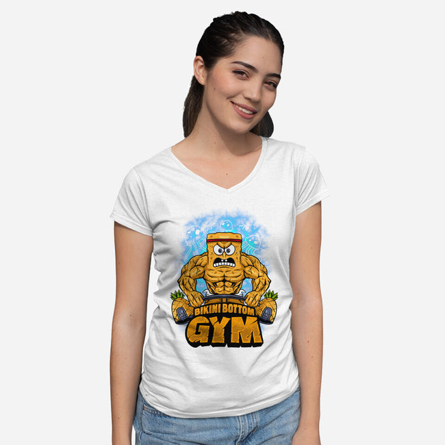 Muscle Square-womens v-neck tee-spoilerinc