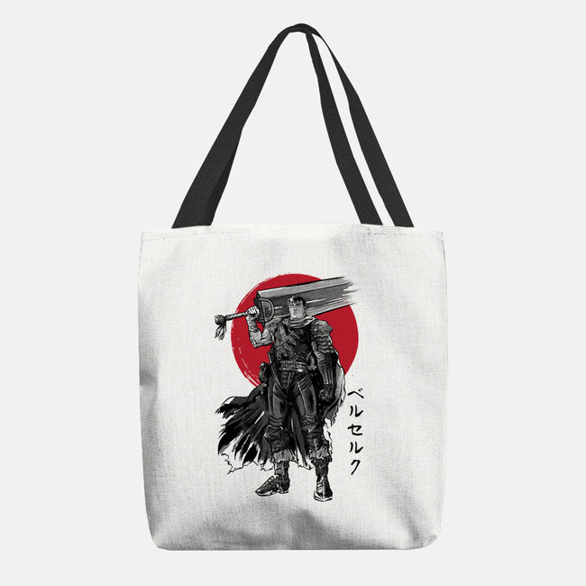 Black Swordsman Sumi-e-none basic tote bag-DrMonekers