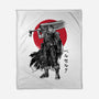 Black Swordsman Sumi-e-none fleece blanket-DrMonekers