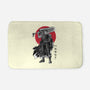 Black Swordsman Sumi-e-none memory foam bath mat-DrMonekers