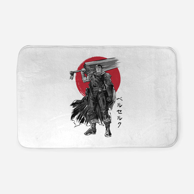 Black Swordsman Sumi-e-none memory foam bath mat-DrMonekers