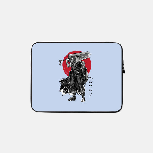 Black Swordsman Sumi-e-none zippered laptop sleeve-DrMonekers