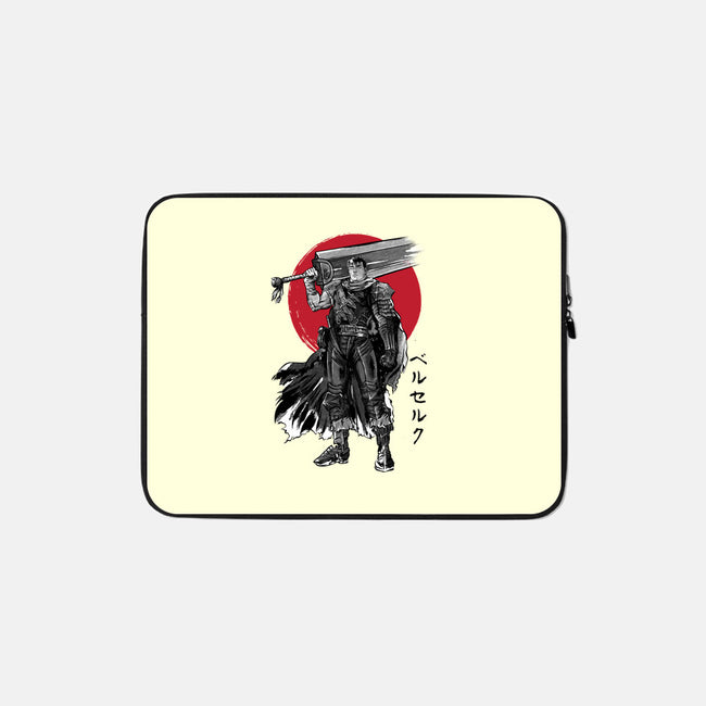 Black Swordsman Sumi-e-none zippered laptop sleeve-DrMonekers