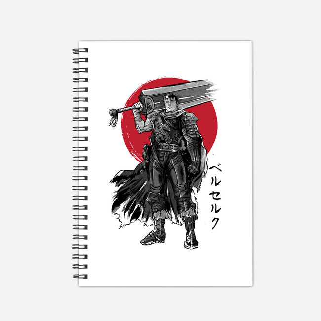 Black Swordsman Sumi-e-none dot grid notebook-DrMonekers