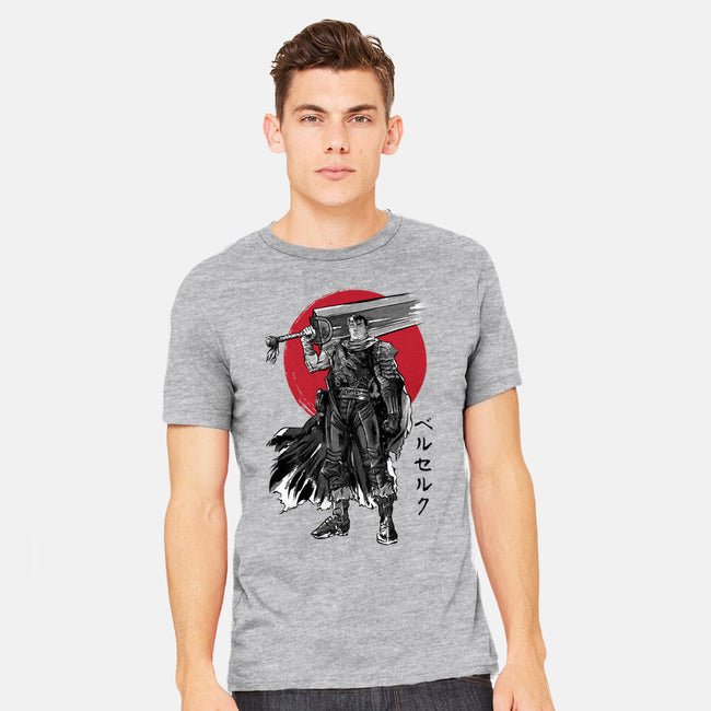 Black Swordsman Sumi-e-mens heavyweight tee-DrMonekers