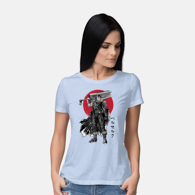 Black Swordsman Sumi-e-womens basic tee-DrMonekers