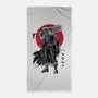 Black Swordsman Sumi-e-none beach towel-DrMonekers