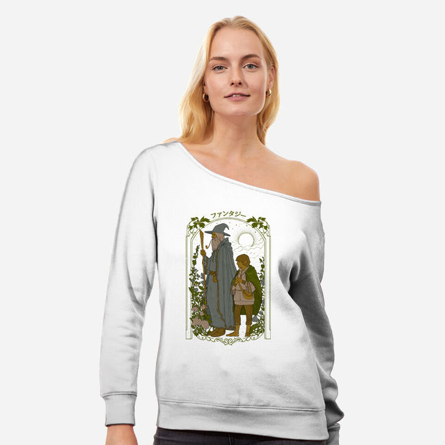 Fantastic Adventure-womens off shoulder sweatshirt-Hafaell