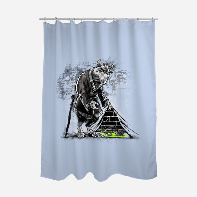 Turtles Behind The Wall-none polyester shower curtain-zascanauta