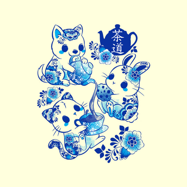Animals Tea Ceremony-none removable cover w insert throw pillow-ricolaa