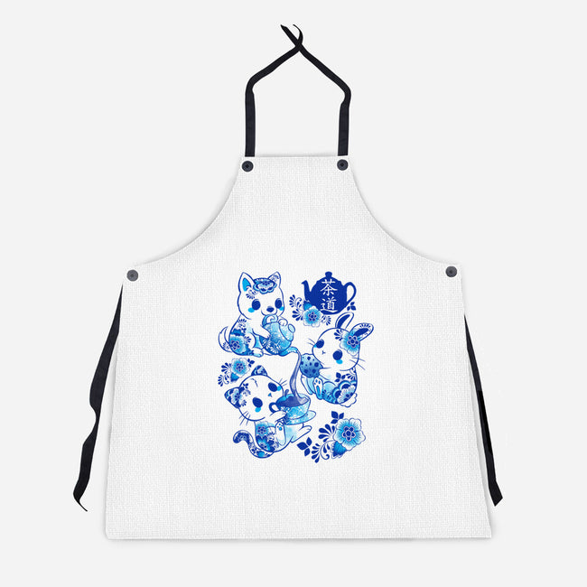 Animals Tea Ceremony-unisex kitchen apron-ricolaa