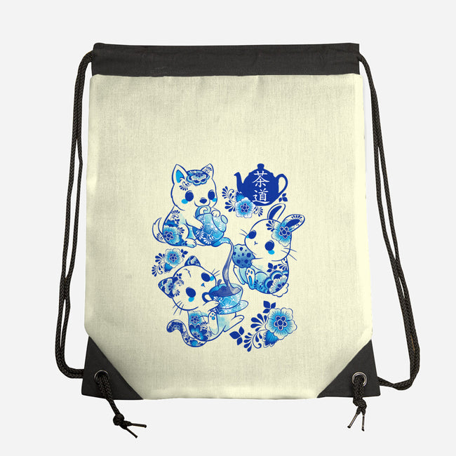 Animals Tea Ceremony-none drawstring bag-ricolaa