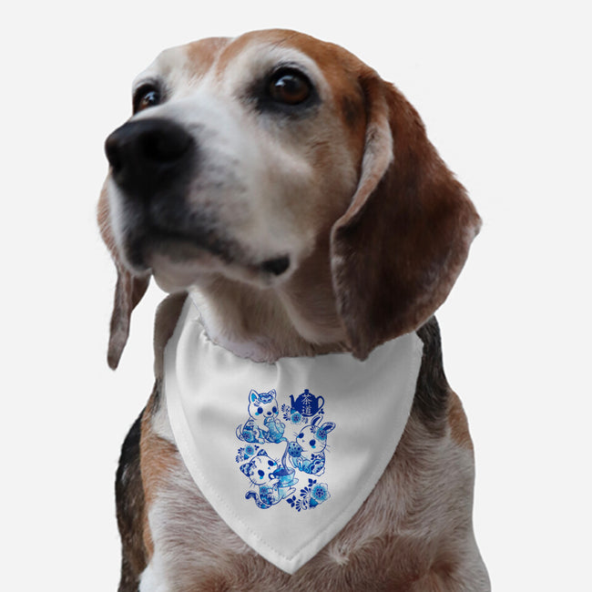 Animals Tea Ceremony-dog adjustable pet collar-ricolaa