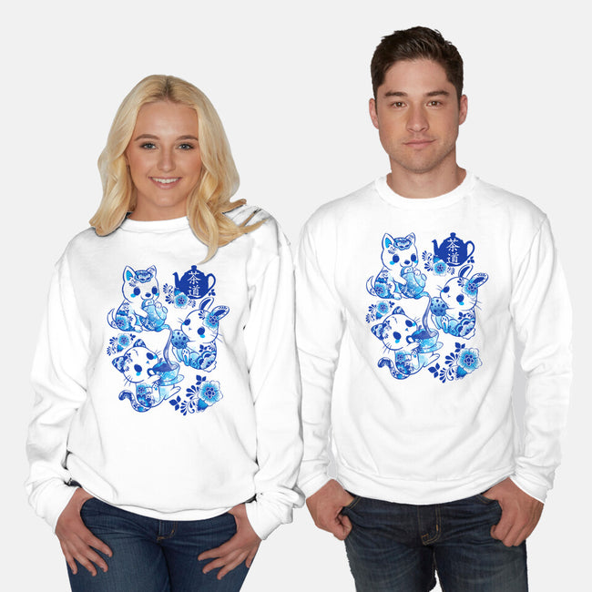 Animals Tea Ceremony-unisex crew neck sweatshirt-ricolaa