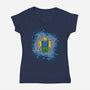 Yellow Guy-womens v-neck tee-nickzzarto