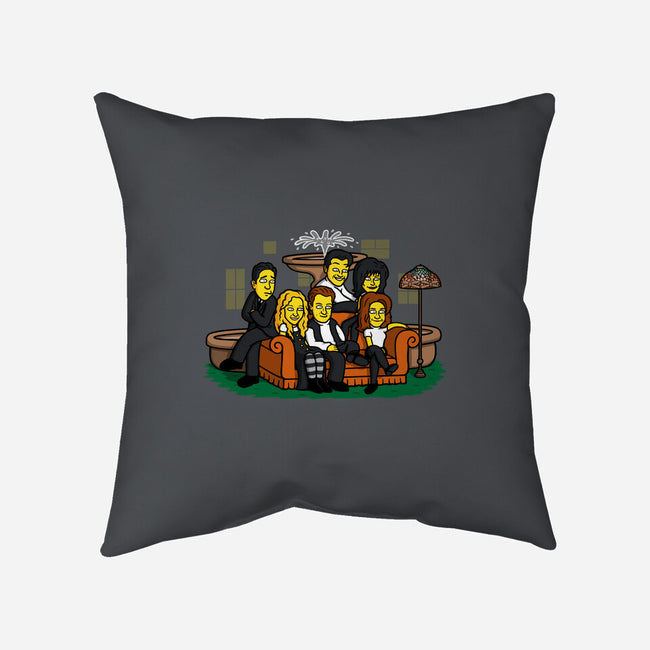 Yellow Friendship-none removable cover w insert throw pillow-Raffiti