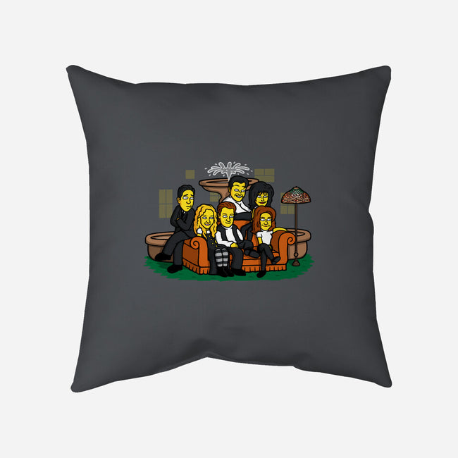 Yellow Friendship-none removable cover throw pillow-Raffiti